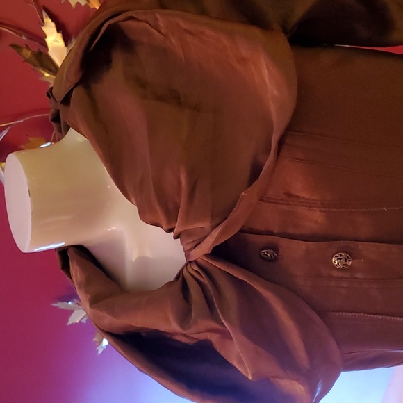 Svetlana 2 piece Skirt + Jacket Set Metallic Brown Bronze - BNWT - Picture 3 of 16